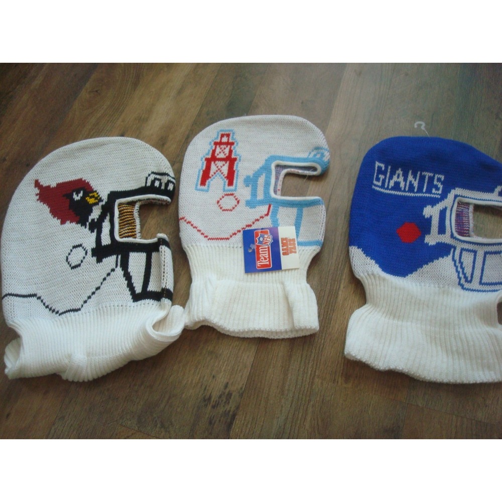 3PC LOT Vintage 90S ARIZONA CARDINALS GIANTS OILERS Helmet Knit Ski Mask Hat